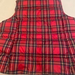Lands End Ladies Plaid Down Vest 2X